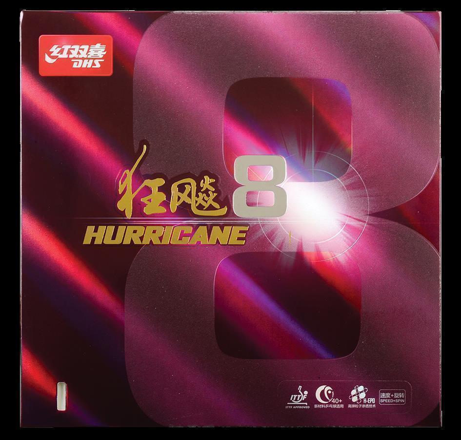 DHS Hurricane 8 Hard 41 2,15mm Belag Rot - DXDJ963-4