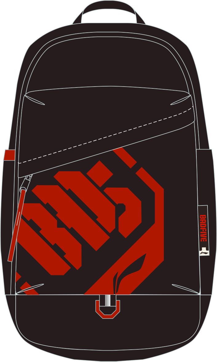 Unisex Basketball-Sports-Backpack Badfive "Stamp" - black/red - ABST235-3