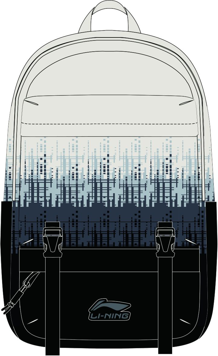 Unisex Basketball-Sport-Rucksack "Li-Ning Classics" - ABST247-1 Schwarz-Weiß