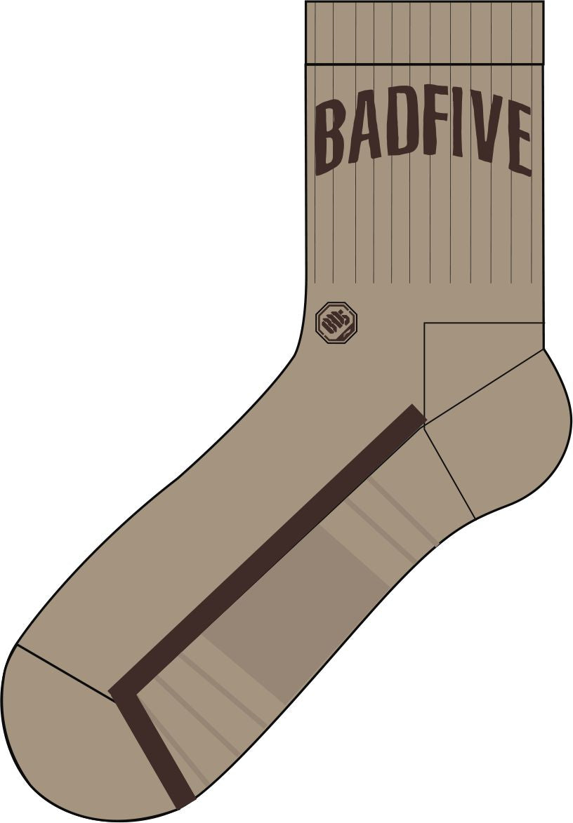 Men Basketball Socks BADFIVE-Series "Letters" grey - AWLT129-3