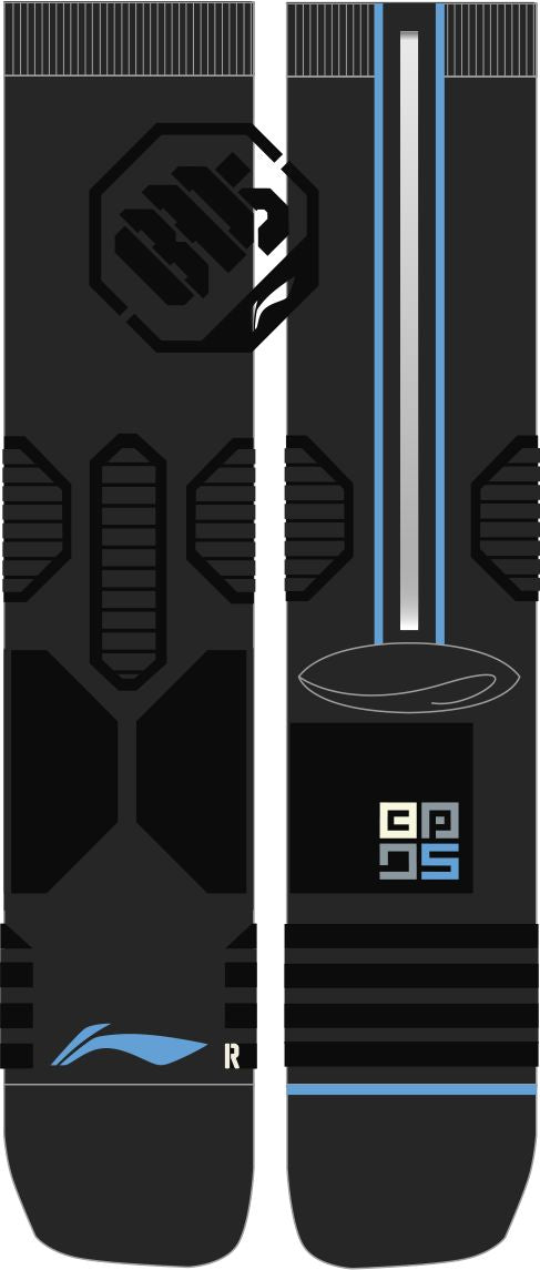 Unisex Basketball Socks BADFIVE-Series "Stamp" black - AWLT154-1