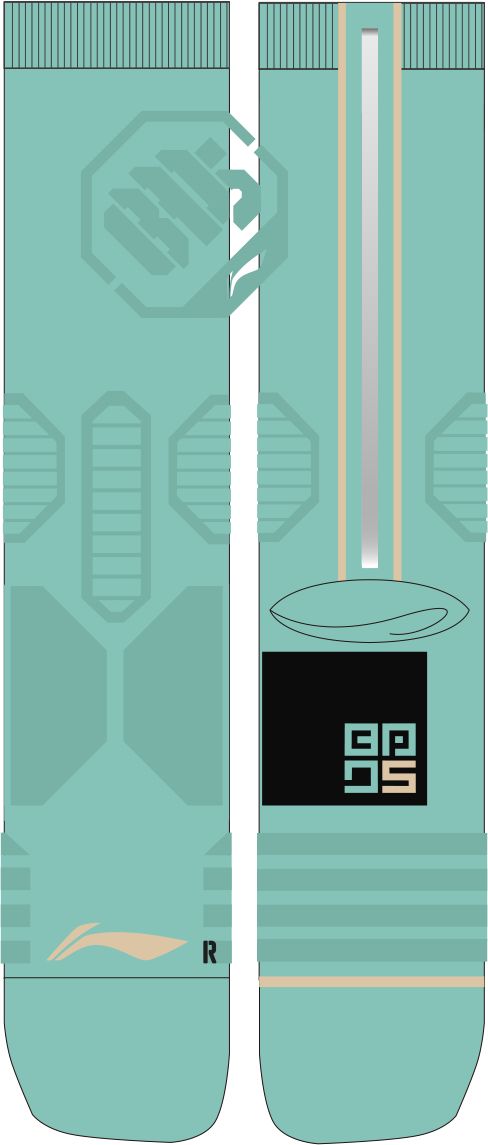 Unisex Basketball Socks BADFIVE-Series "Stamp" ice-blue - AWLT154-3