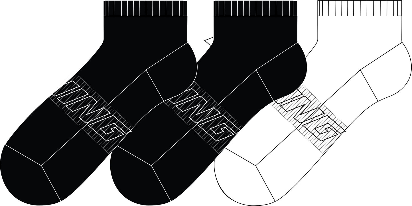 Unisex SportsSocks low-cut 3-pack "Classic" black/white - AWST111-1