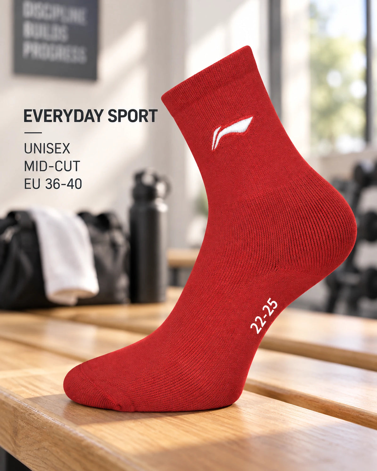 Unisex Sportsocke Mid-Cut "Team" rot - AWSS385-3