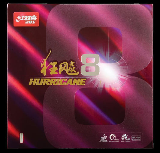 DHS Hurricane 8 Soft 39 2,15mm Belag Schwarz - DXDJ958-5