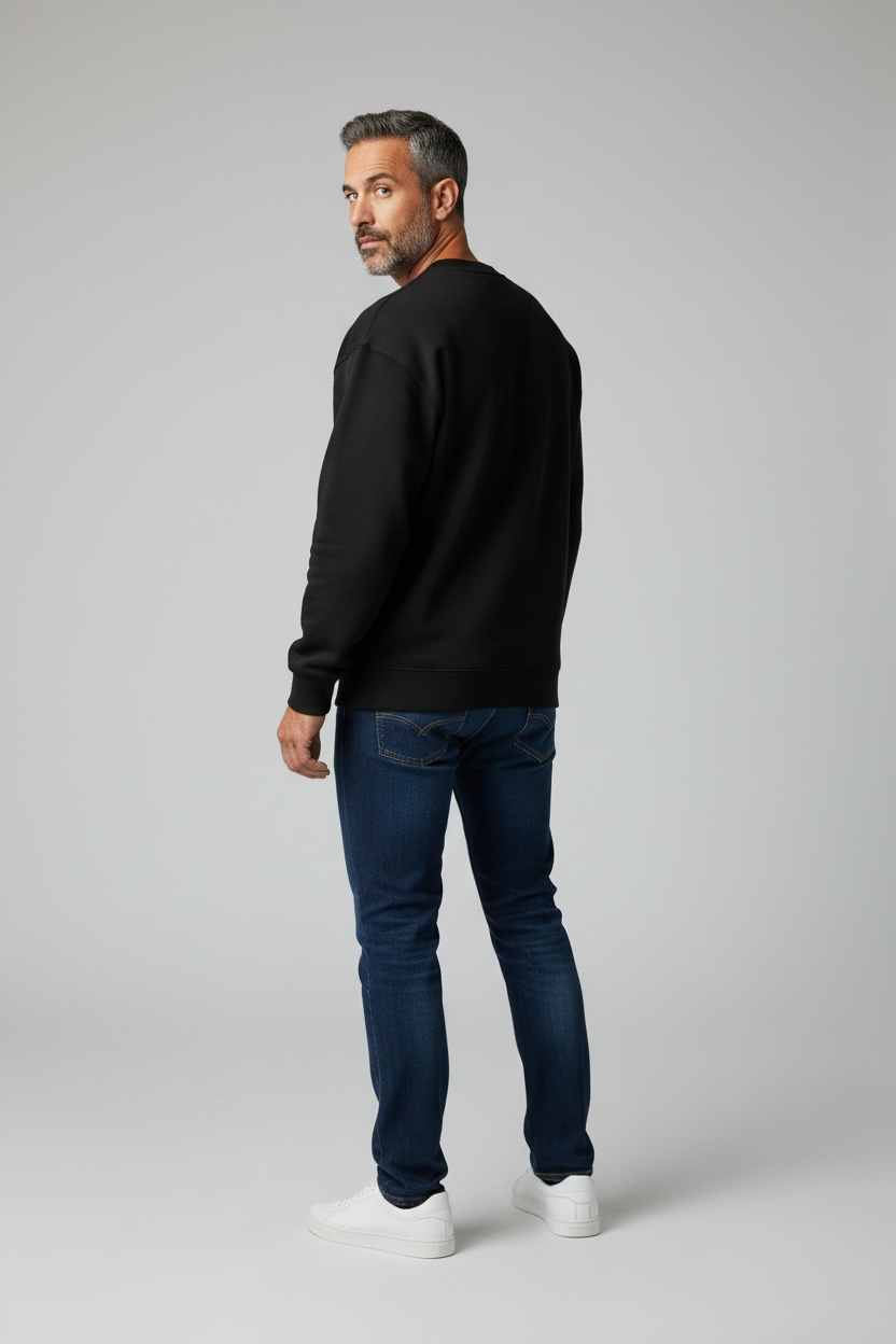 Unisex Skateboard Casual Sweater "LN FIRE" schwarz - AWDT949-1