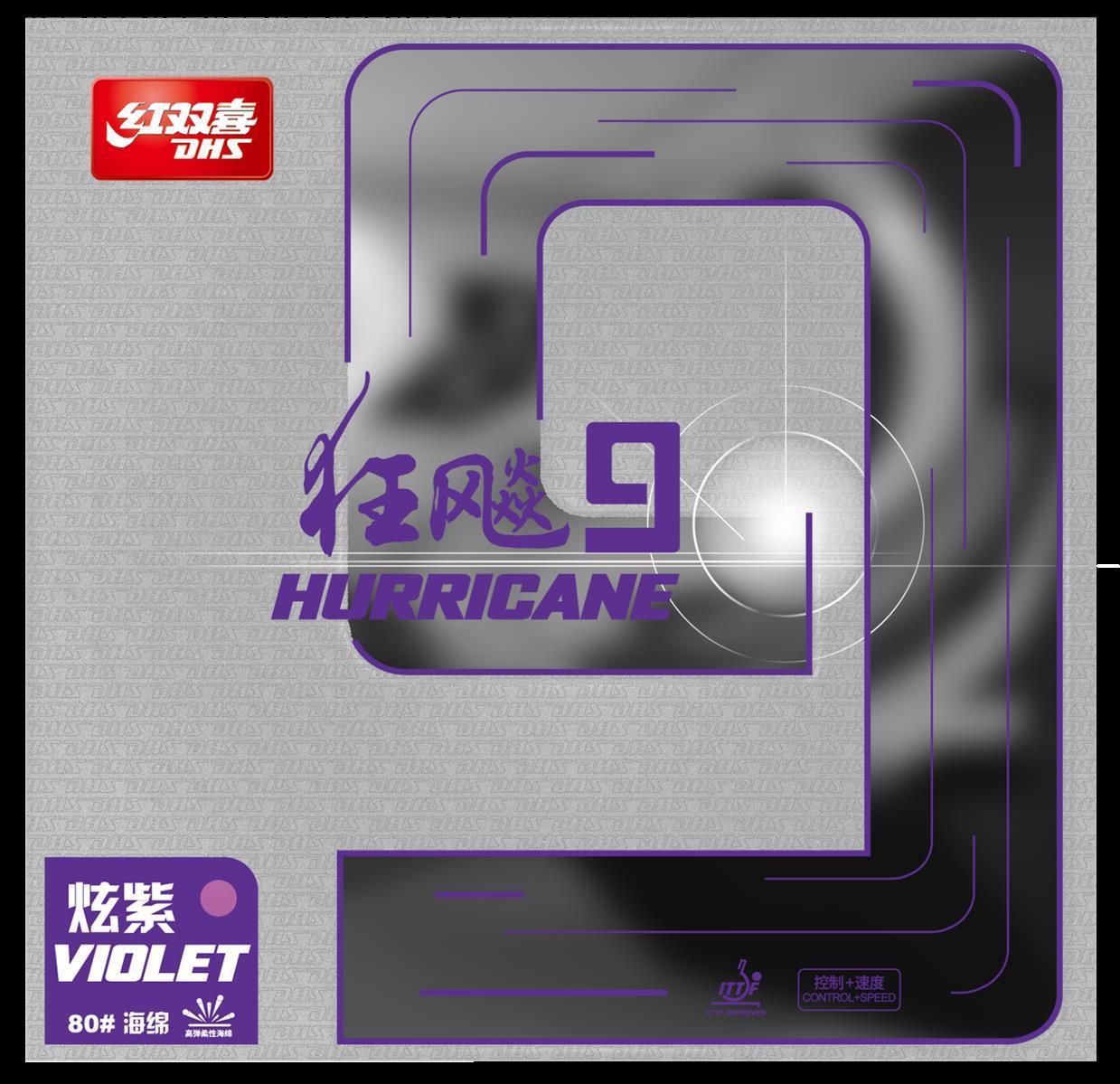 DHS Hurricane 9 2,15mm Mittel 38 Belag Violet - DXDS026-1