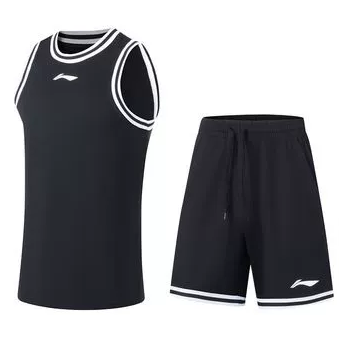 Unisex Basketball Wettkampf-Dress "TEAM" (Set aus Tank und Shorts) Schwarz - AATT001-6