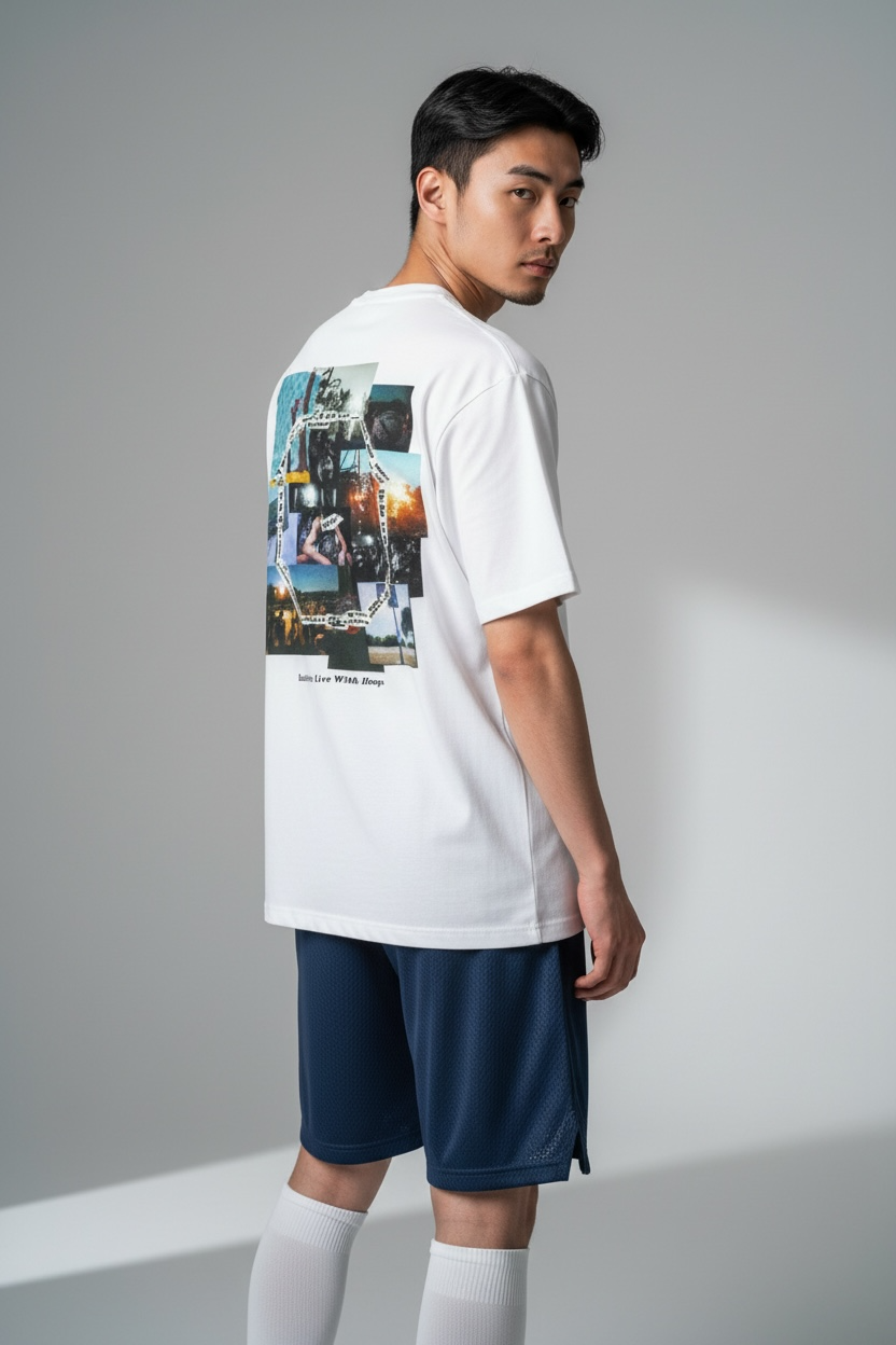 Unisex Basketball T-Shirt "BADFIVE" No-War weiß - AHST281-1