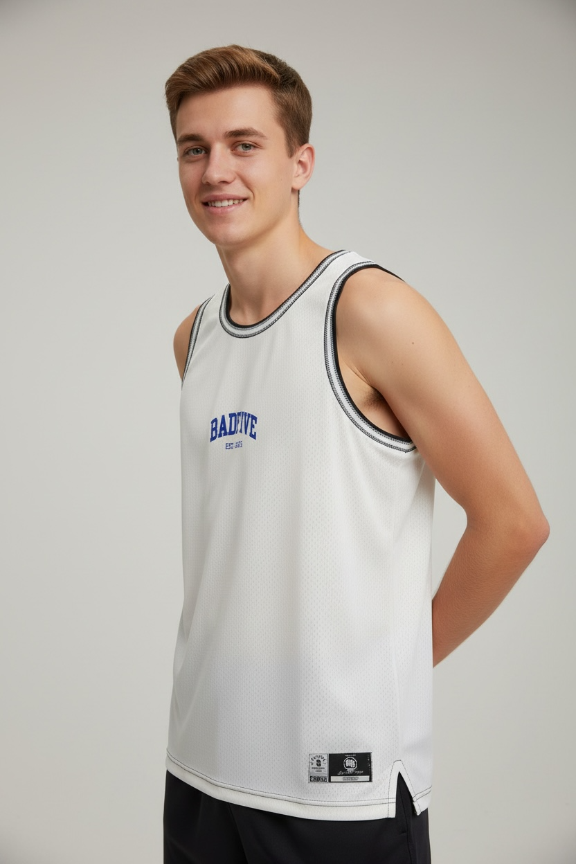 Unisex Basketball-Training Top Uni-Classic "No Warrior" Badfive weiß - AVST031-10