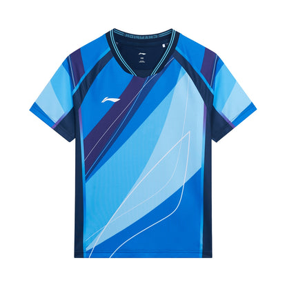 Tischtennis Kinder Nationalteam Wettkampftrikot "Champion" - hellblau-türkis-blau - AAYT034-2