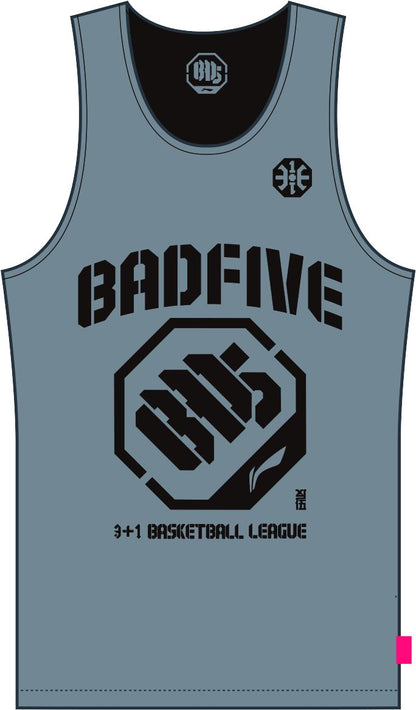 Unisex Basketball-Competition Set 2 Tops "Anti-Warrior" Badfive BIG grey+black - AAYT045-10