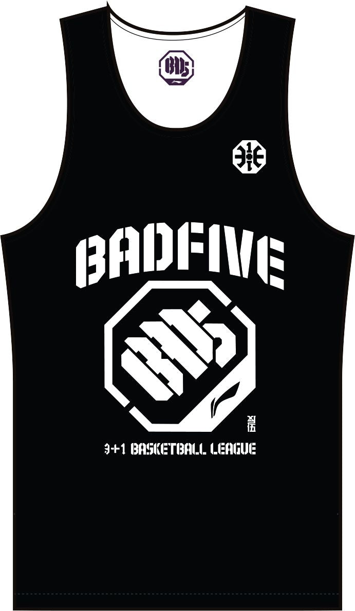 Unisex Basketball-Competition Reverse Top "Anti-Warrior" Badfive BIG schwarz+weiß - AAYT045-1