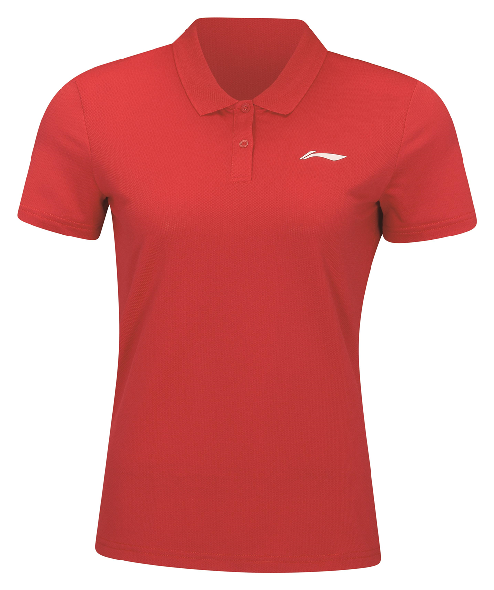 Women Sports Polo Shirt Team-Line Red - APLR126-2