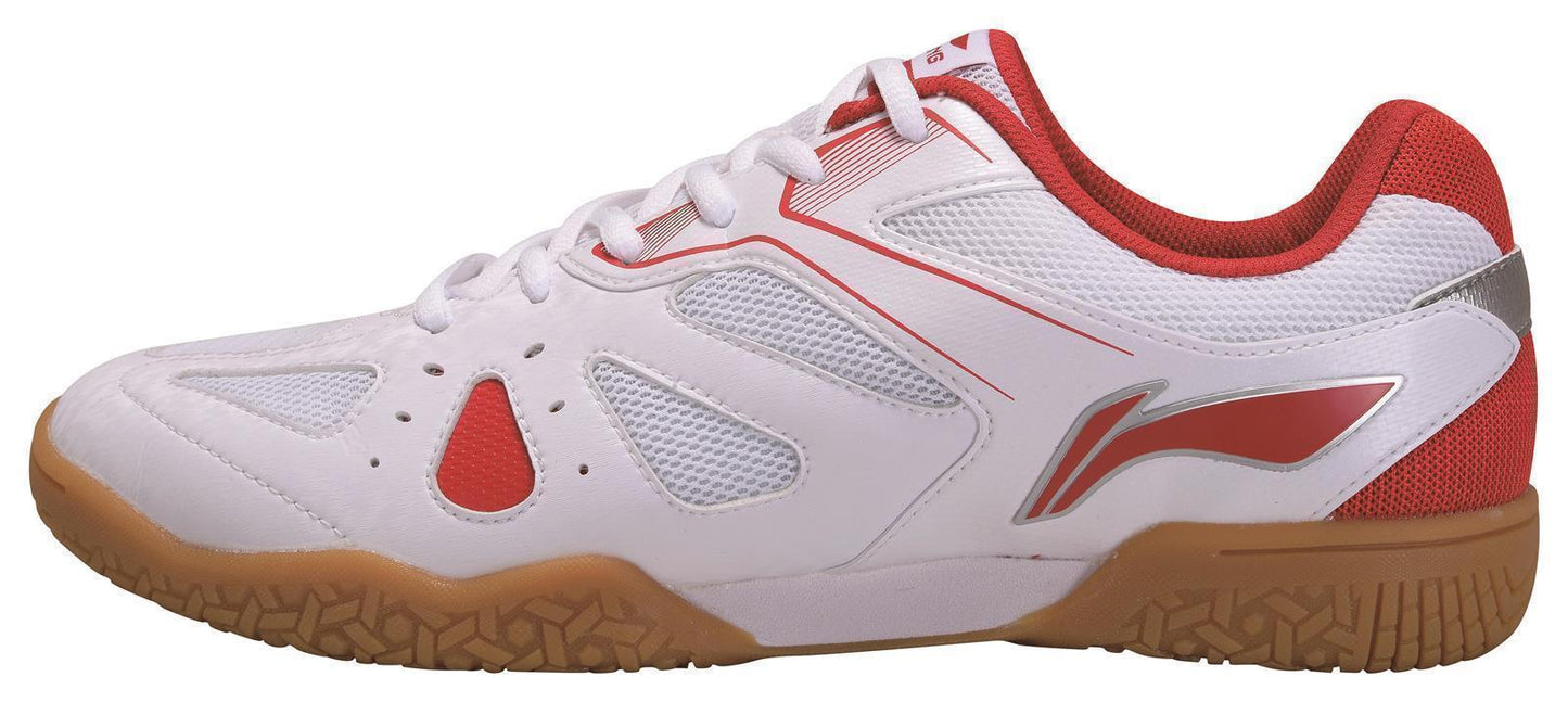 Men Table Tennis Training Shoe Hawk Eye - White/Red - APTP003-2