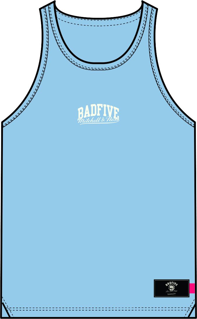 Unisex Basketball-Training Top Uni-Classic "No Warrior" Badfive light blue - AVST031-8