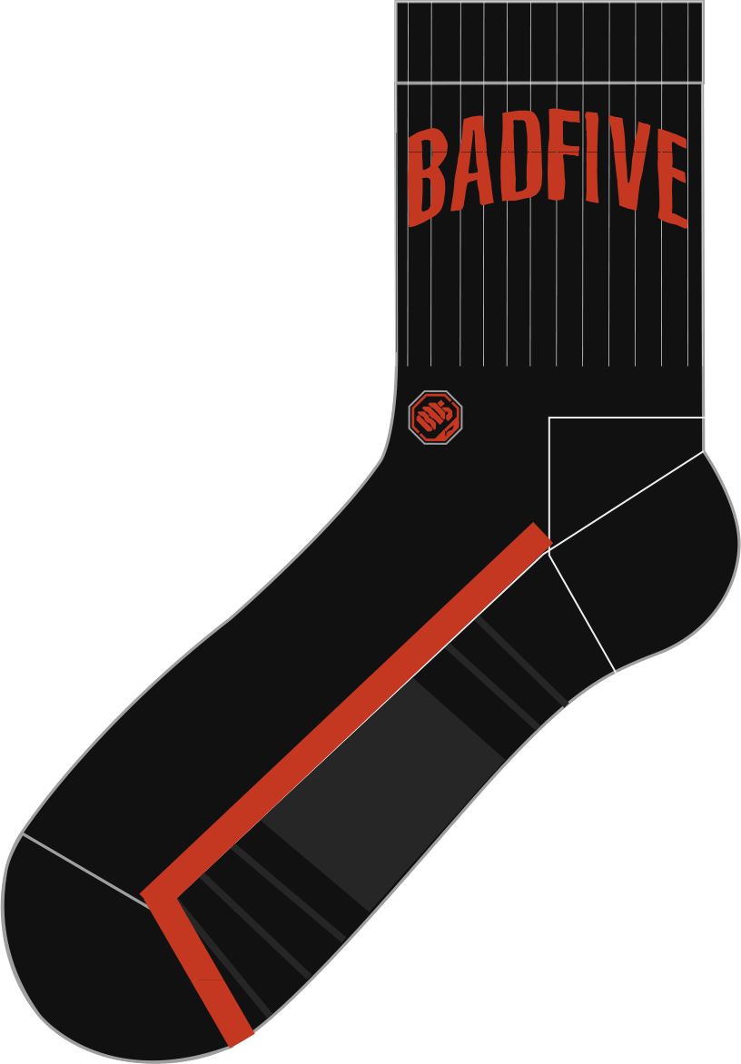 Herren Basketballsocken BADFIVE-Serie "Letters" schwarz - AWLT129-1