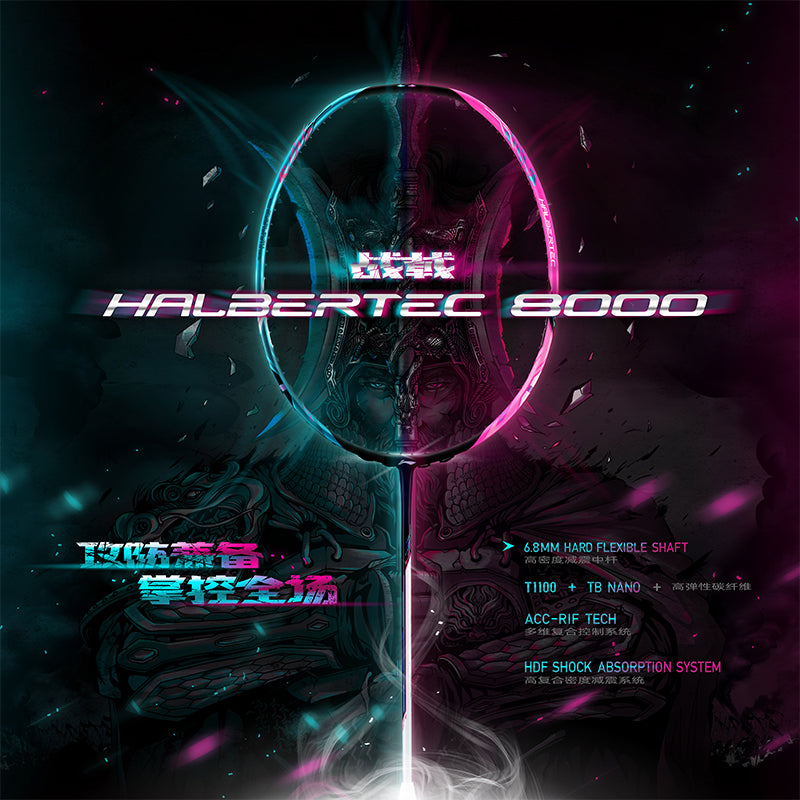 Badmintonschläger HalberTec 8000 (3U) Green/Pink - unbespannt  - AYPT369-3
