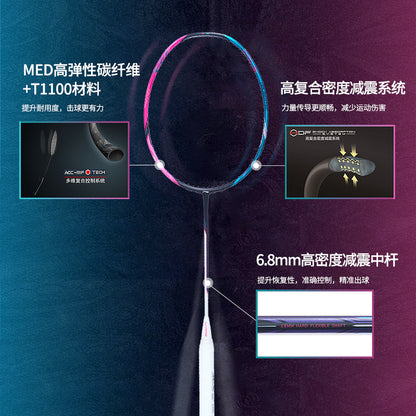 Li-Ning Badmintonracket HalberTec 8000 (4U) Green/Pink - unstrung  - AYPT369-46