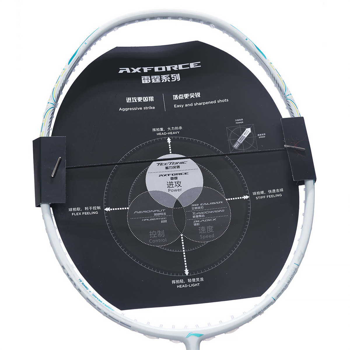 Badmintonracket AXFORCE 60 (5U) White - unstrung - AYPT055-1/AYPT281-5