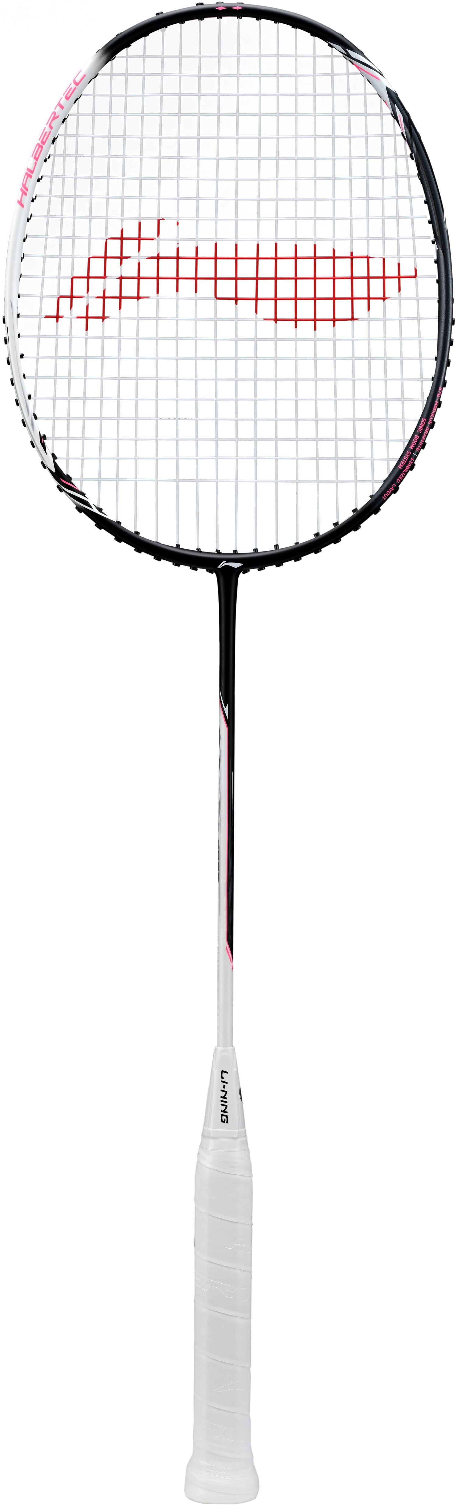 Badmintonschläger HalberTec 2000 (4U) white/black- bespannt  - AYPT377-4