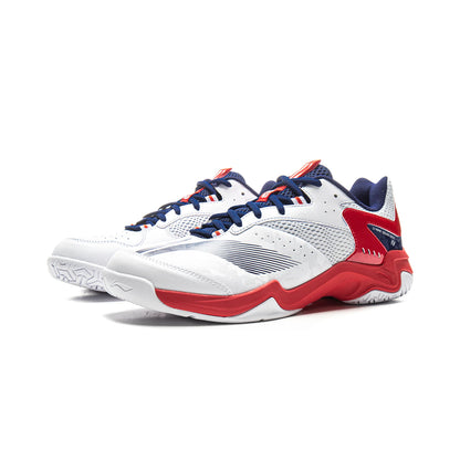 Unisex Badmintonshoe Soundwave - white/red - AYTV015-3