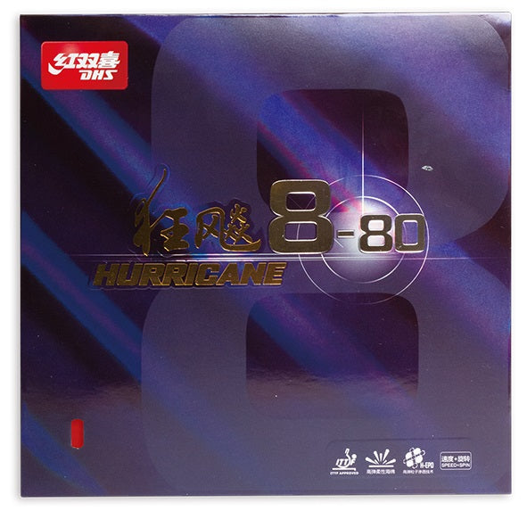 DHS Hurricane 8-80 Soft 37 2,1mm Belag rot - DXDR002-4